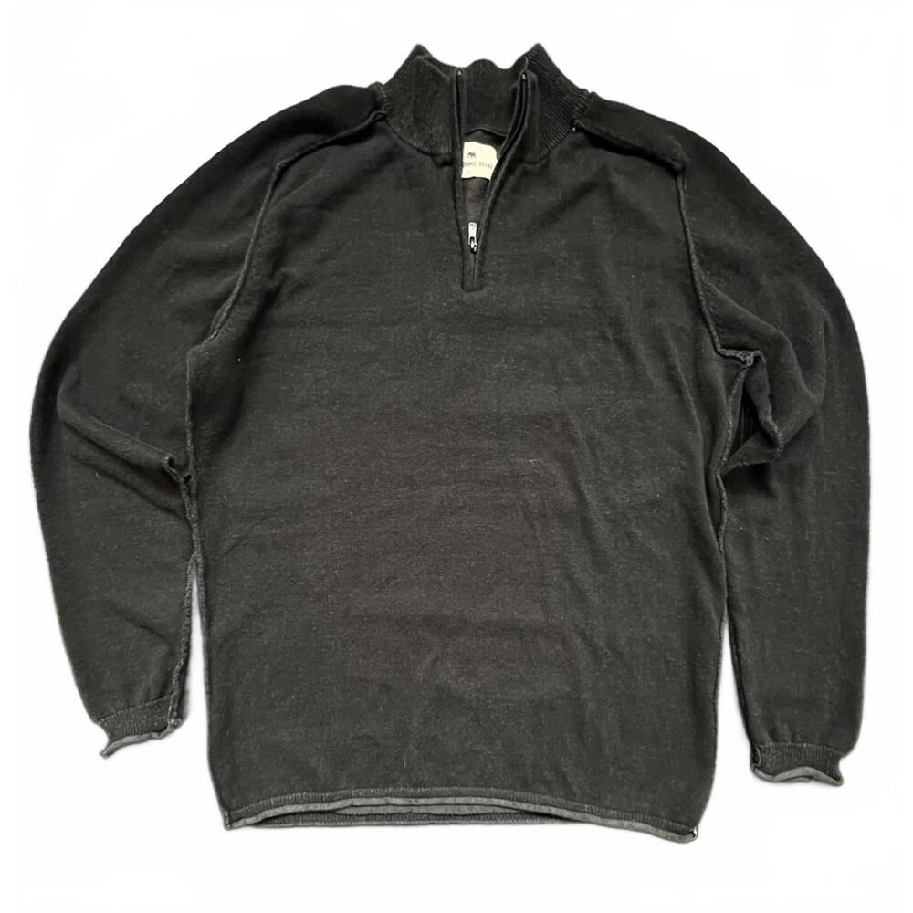 The Normal‎ Brand Black Half-Zip Pullover Sweater, Size Large